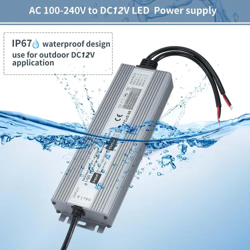 Vista 5 de Fuente de alimentación LED 12 V 400 W IP67 controlador LED impermeable 100-240 V CA a 12 V CC 33.3 A transformador de bajo voltaje convertidor