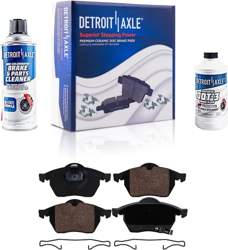 Vista 101 de Detroit Axle - Pastillas de freno de cerámica delanteras Reemplazo de pinza de freno derecha para Dodge Ram 1500 Dakota, Ram 1500 Classic - Juego