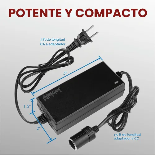 Vista 2 de Wagan EL9903 Adaptador de corriente de CA a CC 5A 60W Convertidor de potencia 110V CA a 12V CC Adaptador de enchufe de encendedor de cigarrillos