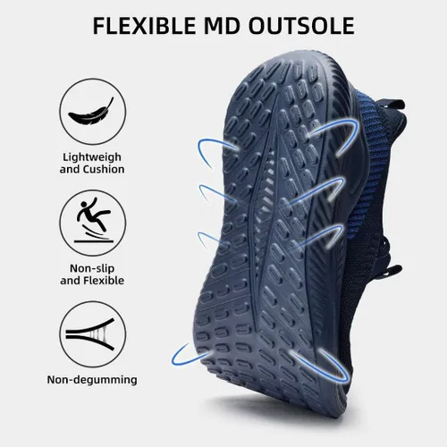 Vista 2 de Akk Zapatos deportivos para caminar para hombre, para correr, tenis para entrenamiento, atletismo, gimnasio, sin cordones, cómodos, transpirables