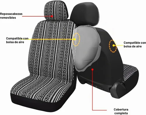 Vista 4 de Pariitadin Baja - Fundas para asientos de automóvil tipo manta de montura, juego completo con almohadillas para cinturón de seguridad, fundas