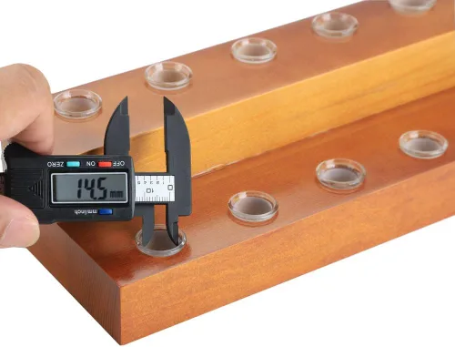 Vista 2 de HUIZHU Soporte deslizante de madera con adaptador de cristal de cuarzo hembra para sostener tubos de vidrio de 0.551 in, 0.709 in, 0.394 in