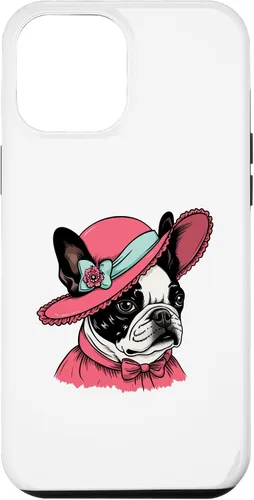 Vista 6 de Carcasa victoriana para iPhone 14 Boston Terrier English Lady Funny Dog