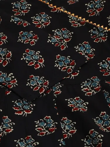 Vista 8 de Janasya Kurta de algodón negro para mujer india