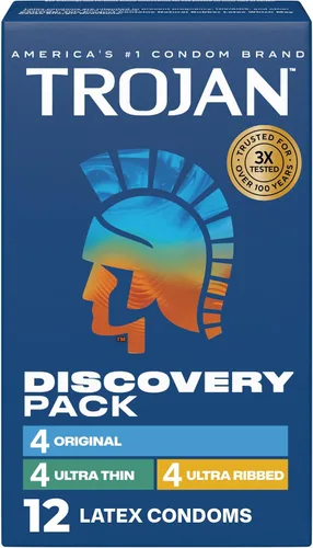 Vista 30 de Trojan Bareskin - Preservativos finos, paquete variado Everythin, condón de látex lubricado, 10