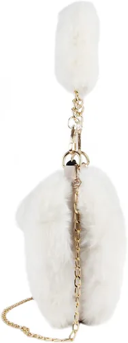 Vista 7 de SUKUTU Faux Fur Purse Women's Heart Shaped Evening Handbags Small Cute Phone Crossbody Bag Clutches for Girls