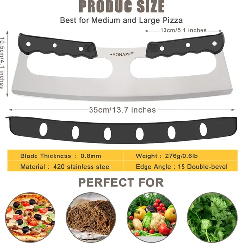 Vista 3 de Sharp - Cortador de pizza de 14 pulgadas con asas dobles y cubierta protectora, bueno para cocina y comedor