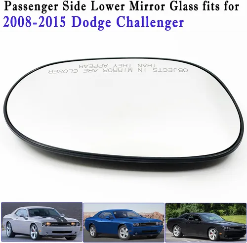 Vista 4 de Espejo calefactable para el lado del pasajero, compatible con Dodge Challenger 2008, 2009, 2010, 2011, 2012, 2013, 2014, 2015, con soporte trasero