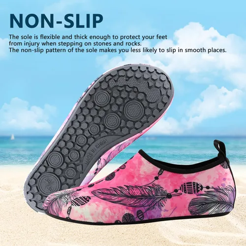 Vista 2 de Valennia Zapatos de agua descalzos de secado rápido, calcetines de yoga para playa, natación, surf, ejercicio para mujeres y hombres