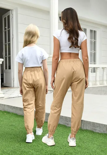 Vista 3 de AOWKULAE Pantalones cargo casuales para niñas y mujeres, 6 años - mujer 3XL