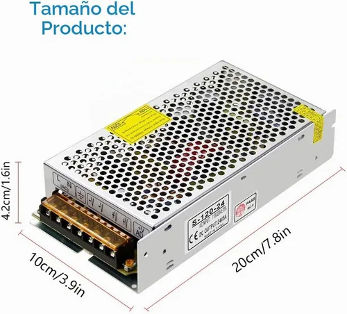 Vista 2 de SHNITPWR DC 24V 5A Fuente de alimentación conmutada 120W AC/DC adaptador