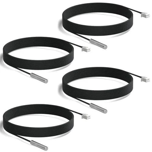 Vista 16 de DROK 3 piezas de sonda de sensor de temperatura de 10K, sonda de temperatura impermeable de 1 metro, sonda de temperatura de acero inoxidable 3950