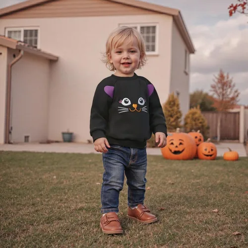 Vista 134 de Disfraz de Halloween para bebé, sudadera de calabaza con cuello redondo, suéter de manga larga, ropa de otoño