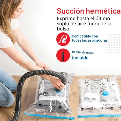 Vista 4 de Spacesaver - Bolsas de almacenamiento al vacío medianas para edredones, mantas y ropa, bolsas de compresión selladas al vacío con bomba de mano