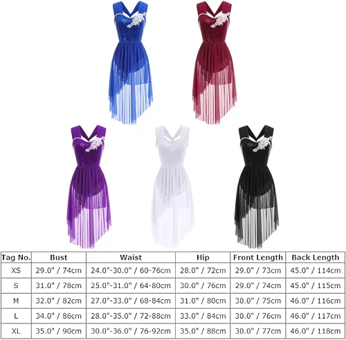 Vista 4 de AFAVOM Vestido de baile con lentejuelas para mujer, con tirantes cruzados, falda de malla fluida, disfraz de baile contemporáneo