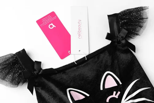 Vista 3 de ReliBeauty Disfraz de gato negro para niñas, disfraz de gatito, vestido de Halloween con accesorios