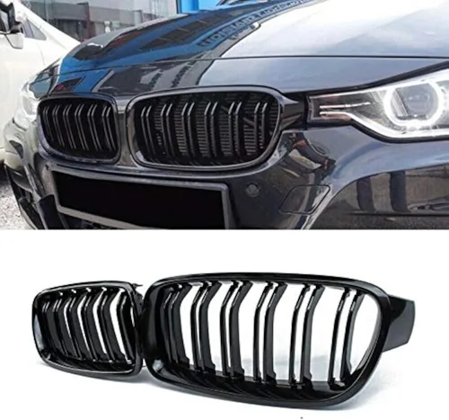 Vista 9 de sportuli Rejilla de riñón de repuesto frontal compatible con BMW Serie 5 F10 F11 F18 M5 (negro brillante)