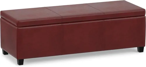 Vista 6 de SIMPLIHOME Avalon 48" Wide Fabric Storage Ottoman in Alabaster Ivory