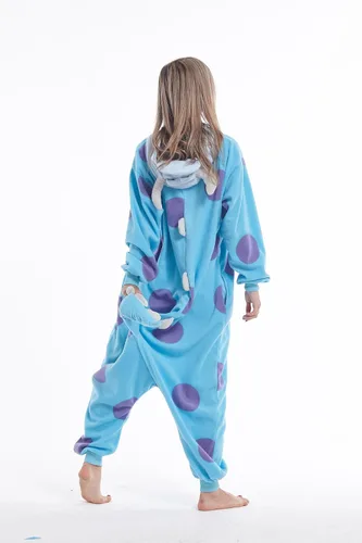 Vista 5 de Animal Sulley Monster Adult Onesie Unisex One-Piece Cosplay Costume Pajamas For Men Women