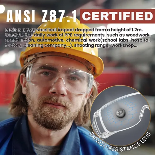 Vista 2 de Ansi Z87.1 Ansi Z87.1 - Gafas de seguridad antivaho para hombres y mujeres, gafas de laboratorio resistentes a arañazos e impactos, gafas