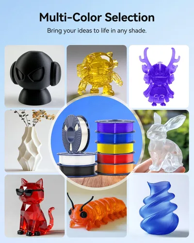 Vista 7 de JAYO Paquete de filamento PLA+ 1.75mm, paquete de filamento para impresora 3D multicolor, embalado al vacío individualmente, carrete de 250g