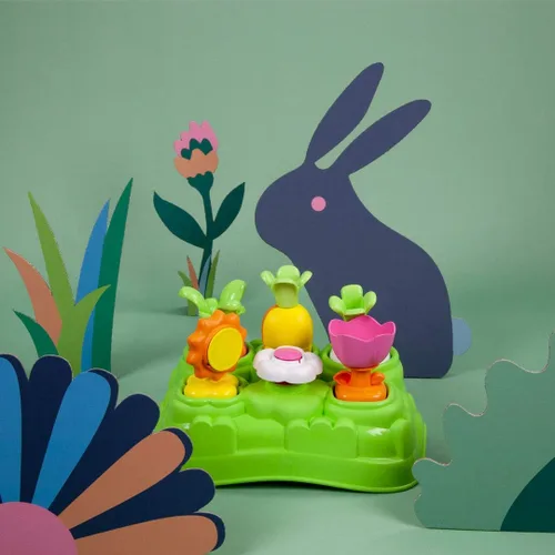 Vista 7 de Clementoni - Juego de jardinería para bebés: juego sensorial para niños pequeños, 6 piezas coloridas (flores y verduras), ecológico, promueve