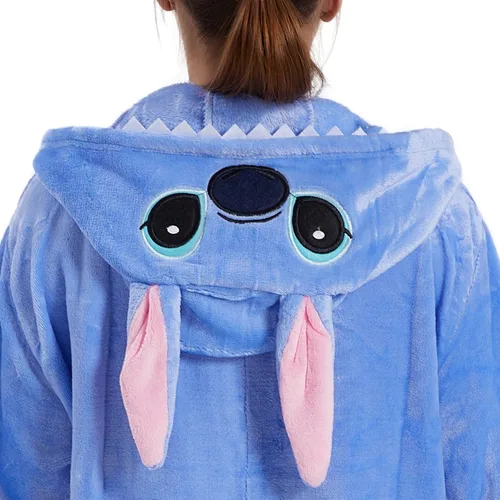Vista 3 de U-ParBoo Pijama mameluco para adultos de franela con dibujos animados de animales para cosplay de Halloween