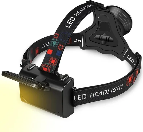 Vista 7 de Linterna de faro delantero, linterna LED recargable brillante, luz frontal impermeable con lámpara trasera para acampar al aire libre, correr