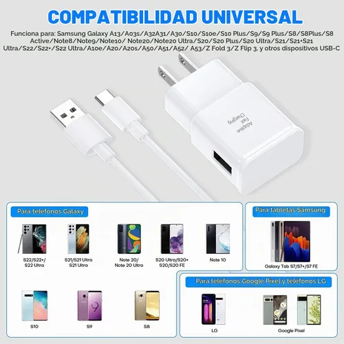 Vista 6 de Cargador rápido para cable de carga rápida tipo C de 6 pies de Samsung