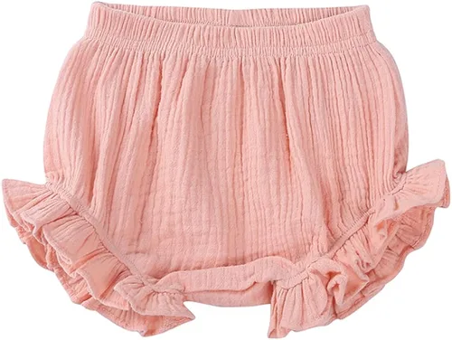 Vista 4 de MYGBCPJS - Conjunto de 3 shorts sueltos de algodón de lino para bebés, shorts holgados