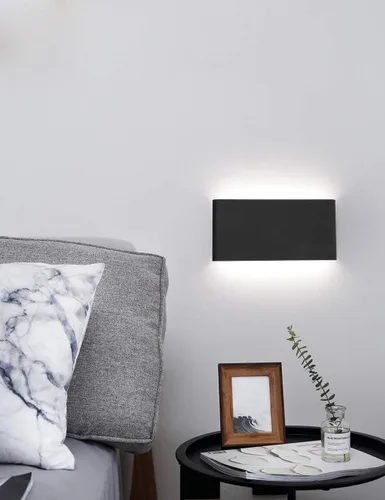 Vista 4 de Joosenhouse Lámparas de pared LED negras para pasillo de 10W, apliques de pared modernos arriba y abajo para peldaños junto a la cama, accesorios