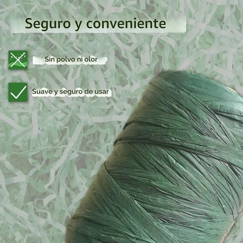 Vista 7 de Cinta de papel de rafia para envolver regalos/decoración de bricolaje, 328 pies 1 rollo (verde oscuro)