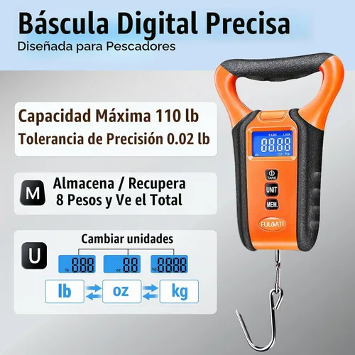 Vista 4 de Báscula de pescado flotante impermeable con estuche de transporte