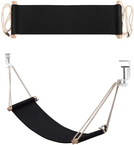 Vista 2 de Home-organizer Tech - Hamaca ajustable portátil para escritorio de esquina, oficina, reposapiés, mini hamaca para debajo del escritorio, hamaca