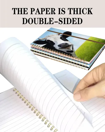 Vista 5 de Cuaderno de espiral A5, lindo cuaderno para mujeres y hombres, cuaderno de tapa dura con rayas universitarias para trabajo y toma de notas, 60