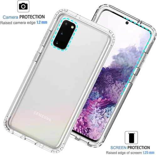 Vista 2 de Funda para Galaxy S20 5G de 6.2 pulgadas (no compatible con S20 FE), Samsung S20 para niñas, funda protectora de cuerpo completo transparente a