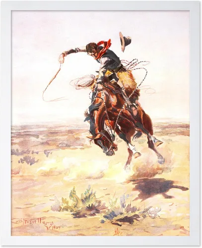 Vista 30 de Poster Master Póster vintage de The Lookout, estampado retro de vaquero, arte occidental, arte del salvaje oeste, arte de equitación, regalo