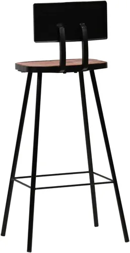 Vista 5 de sillas de bar, taburetes de bar, taburetes de bar, mesa de bar, sillas para barra de cocina, taburetes de bar 4 piezas sólido recuperado taburete