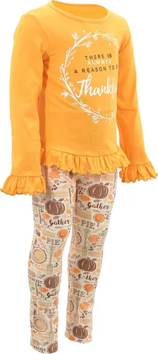 Vista 5 de Unique Baby Girls 2 Piece Matching Outfit For Every Holiday Long Sleeve Legging Sets 4