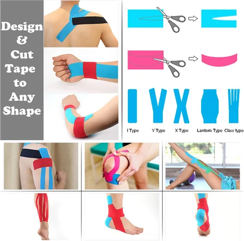 Vista 5 de 3 rollos de cinta impermeable sin cortar de 4 pulgadas, cinta atlética de 4 pulgadas, cinta atlética de 4 pulgadas, cinta de rodilla autoadhesiva