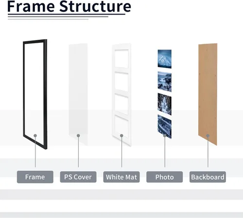 Vista 3 de WIFTREY 2 Pack 4x6 Picture Frames Collage with 4 Openings, Display Eight 4 x 6 Photo Pictures for Wall Mounting, Black