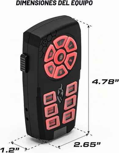 Vista 4 de Feniex Typhoon - Controlador de sirena de mano de 200 W, 36 tonos de sirena, micrófono PA incluido, compatibilidad universal, 16 botones
