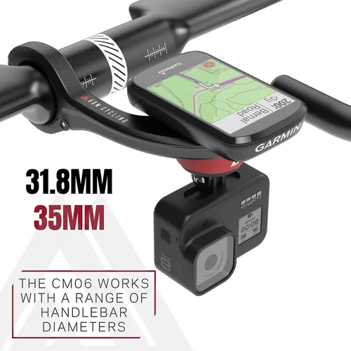 Vista 4 de KOM Cycling CM06 Soporte de computadora GoPro de liberación rápida para computadoras Wahoo y Garmin Bike con Wahoo Top Mount Bundle compatible