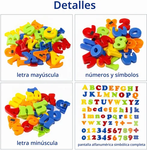 Vista 3 de Letras magnéticas, números, alfabeto ABC 123, imanes de nevera, juego de juguetes educativos de plástico, aprendizaje preescolar, conteo
