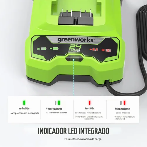 Vista 3 de Cargador de batería Greenworks de 24 V (cargador genuino Greenworks)