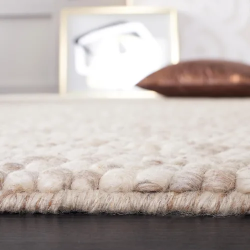 Vista 5 de SAFAVIEH Natura Collection - Alfombra decorativa, 2 x 3 pies, color beige, mezcla de lana hecha a mano, diseño texturizado, ideal para pasillo