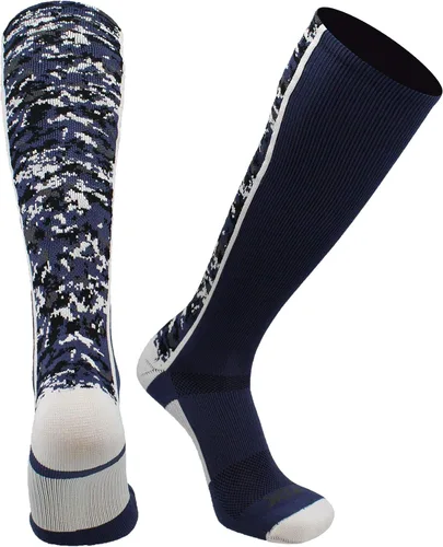 Vista 18 de TCK Calcetines de béisbol y fútbol americano de camuflaje digital para jóvenes, niños y hombres - Longitud por encima de la pantorrilla Negro