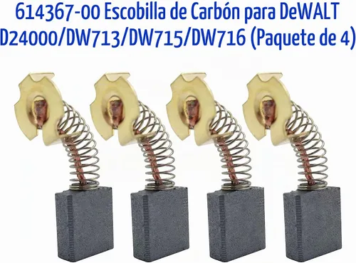 Vista 2 de 614367-00 Cepillo de carbono para sierra ingletadora DeWALT D24000 DW713 DW715 DW716 Paquete de 4