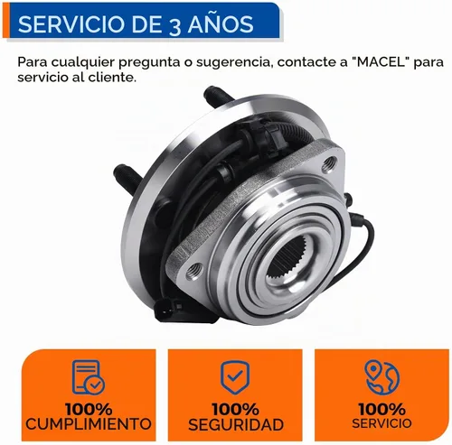 Vista 7 de Parod Par 513272 Juego de buje y rodamiento de rueda delantera Compatible con Jeep Wrangler 2007-2010 de 5 pernos con ABS