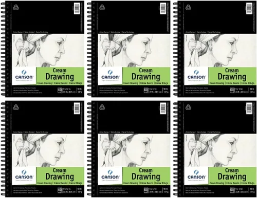 Vista 5 de Canson Artist Series Papel de Dibujo, Crema, Bloc Encuadernado con Espiral, 5.5 x 8.5 pulgadas, 60 hojas (90lb/147g) - Papel de artista para adultos
